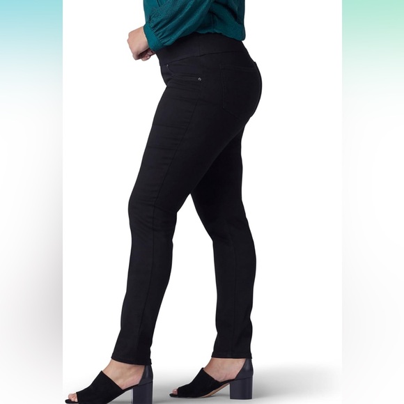 Lee Sculpting Slim Fit Skinny Leg Pull-On Mid-rise Black Jeans - Picture 3 of 8